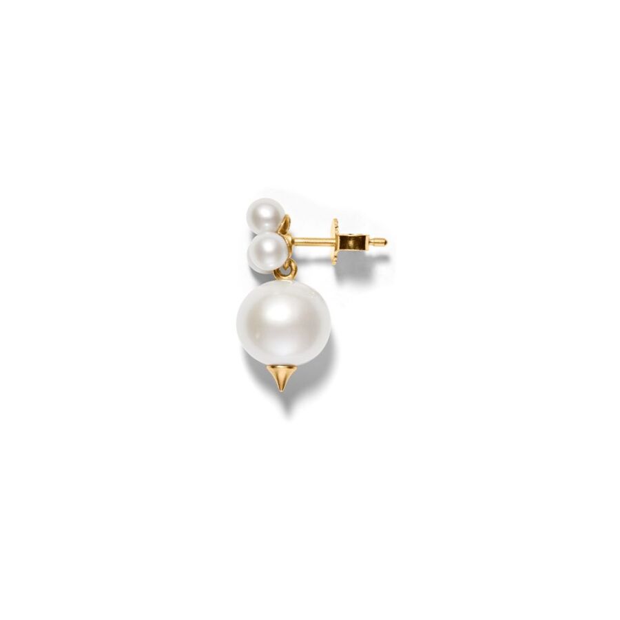 Ørering<br> EPOKE ONE guld hvid perle