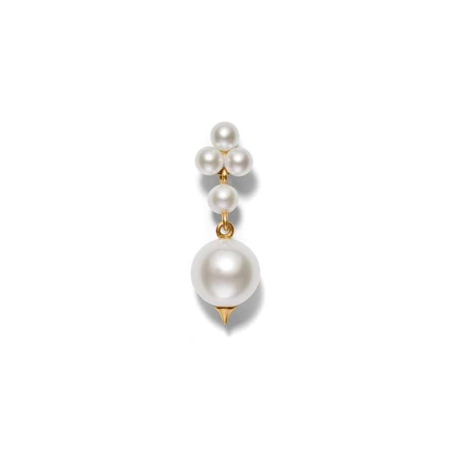 Ørering<br> EPOKE TWO guld hvid perle