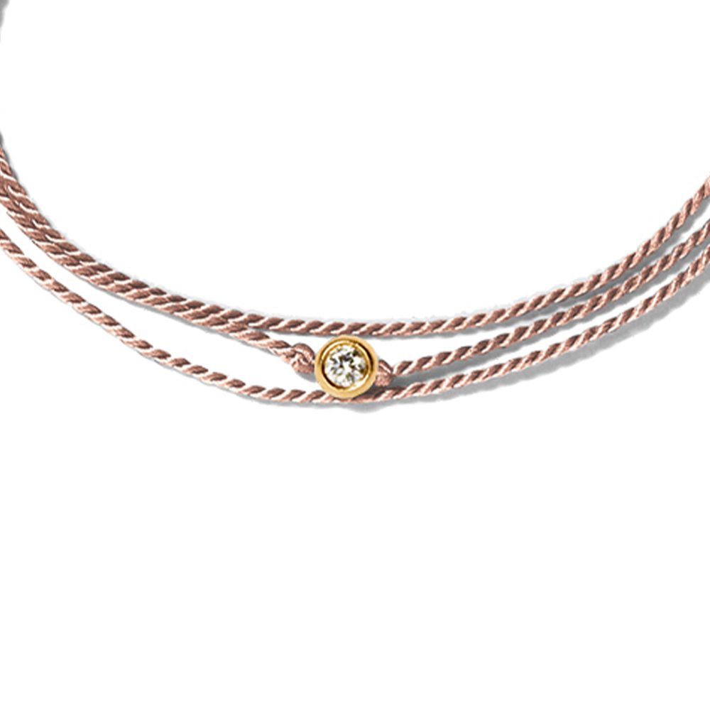 BEYARD guld (nude) knyttet armbånd med ægte diamant