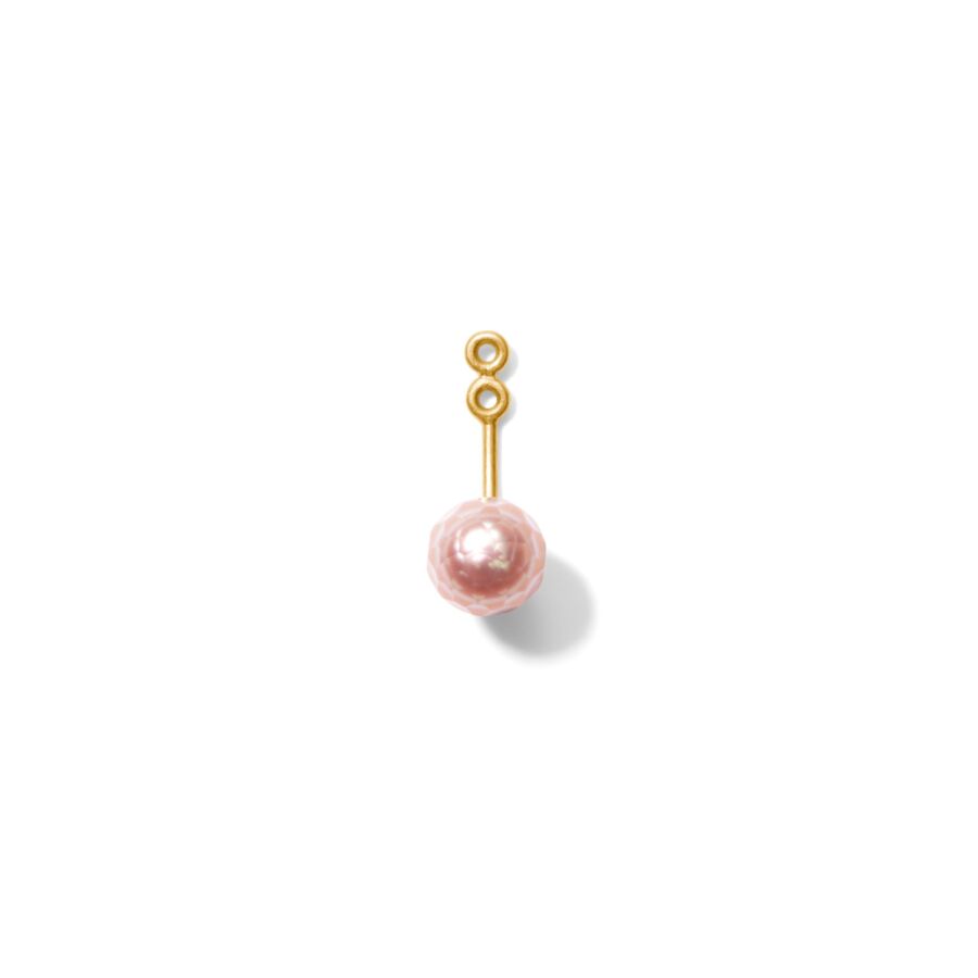 Vedhæng til ørering<br> EPENDANT guld pink facetteret perle