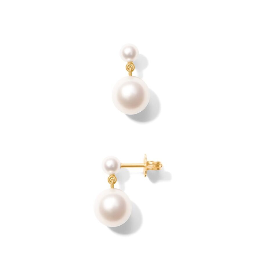 Ørering<br> ELISE guld hvid perle