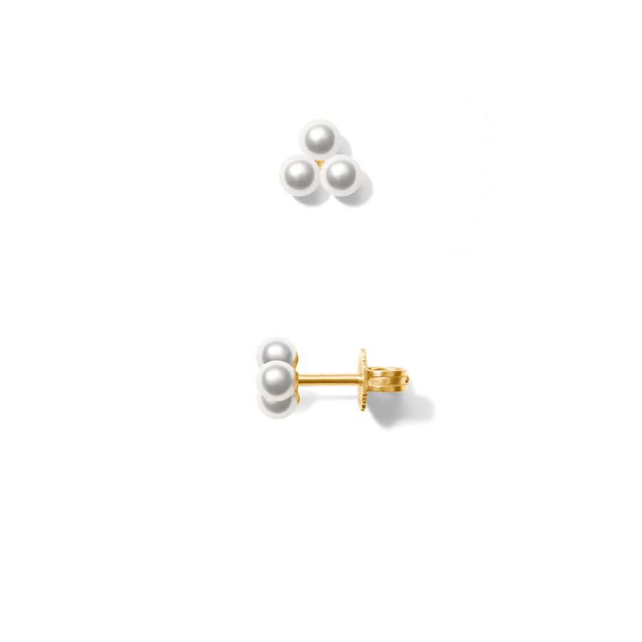 Ørering<br> EPINE TWO guld hvid perle
