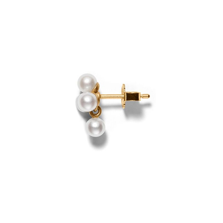 Ørering<br> EBLO ONE guld hvid perle