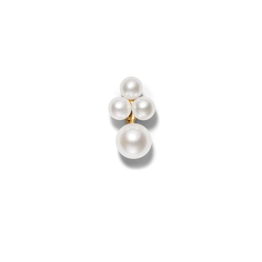 Ørering<br> EBLO TWO guld hvid perle
