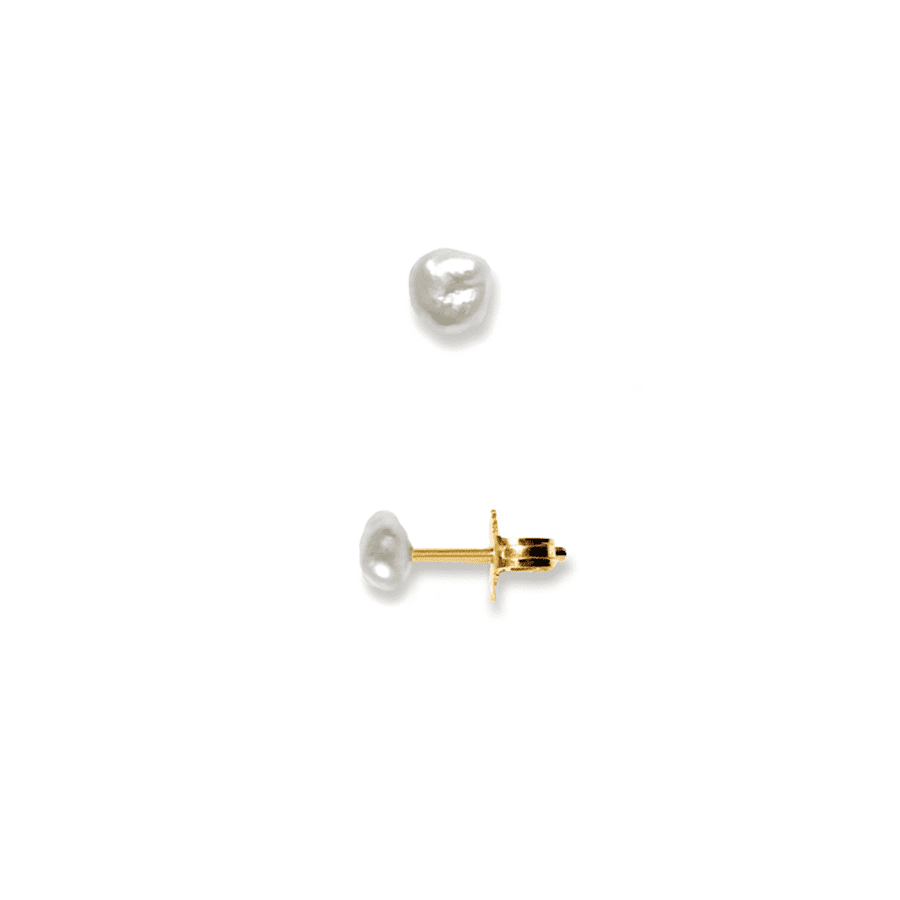Ørering<br> EAR guld hvid keshi perle