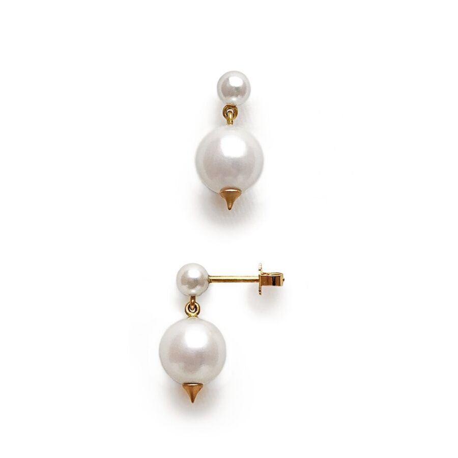 Ørering<br> ELOISE guld hvid perle