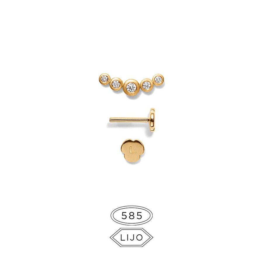 Piercingørering<br> L. EDIAMOND x5 guld diamant inklusive STEM TWO
