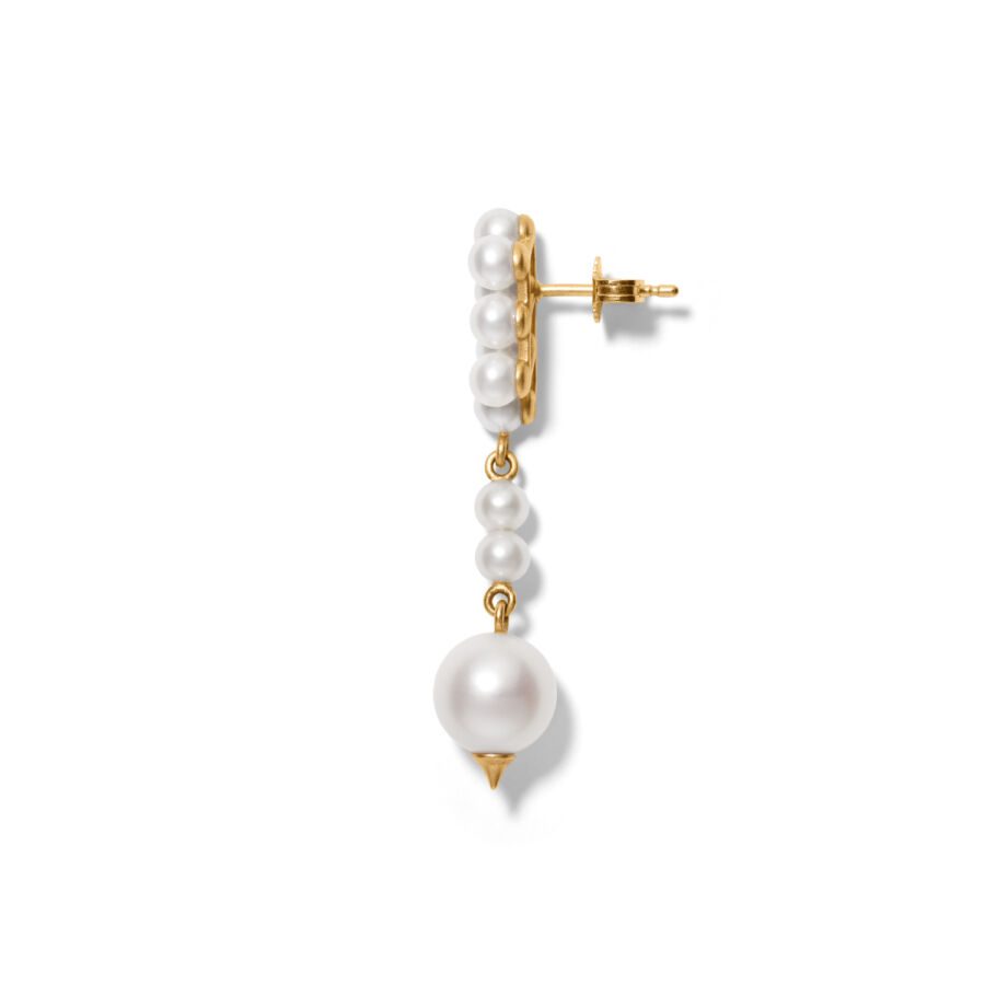 Ørering<br> EBYLON guld hvid perle