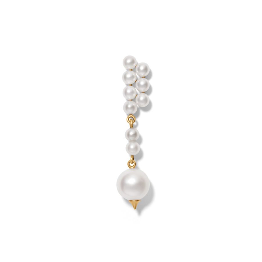Ørering<br> EBYLON guld hvid perle