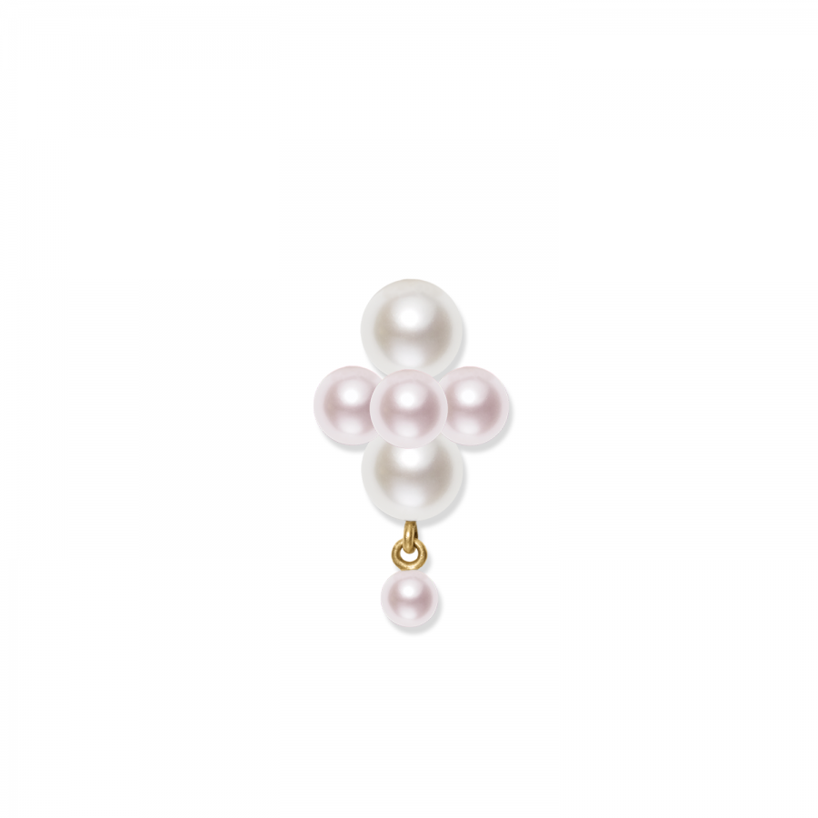 Ørering<br> ECELIA guld lyserød/hvid perle