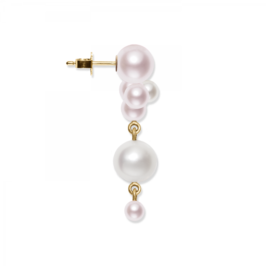 Ørering<br> ESLIN guld lyserød/hvid perle
