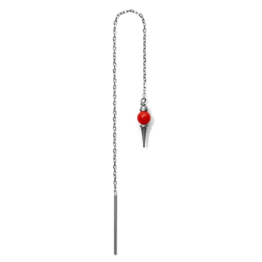 Earring<br> ELSIA grey sterling silver red coral | pink coral