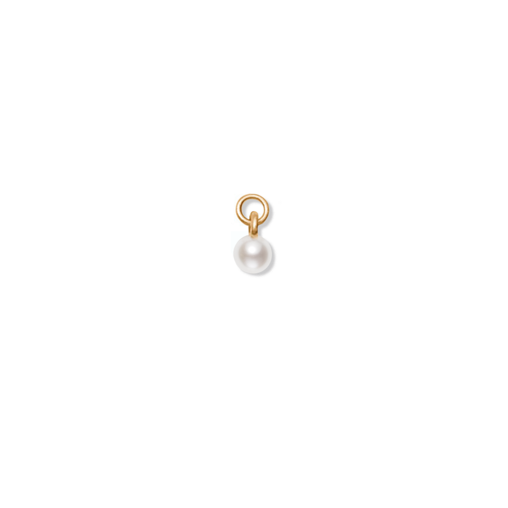 Pendant for earring<br> MINI PEARL PENDANT gold white (round small eyelet)