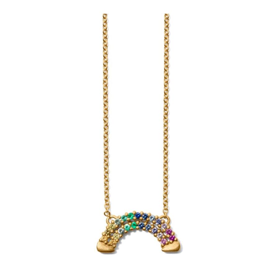 Necklace<br> NRAINBOW gold multicoloured sapphire