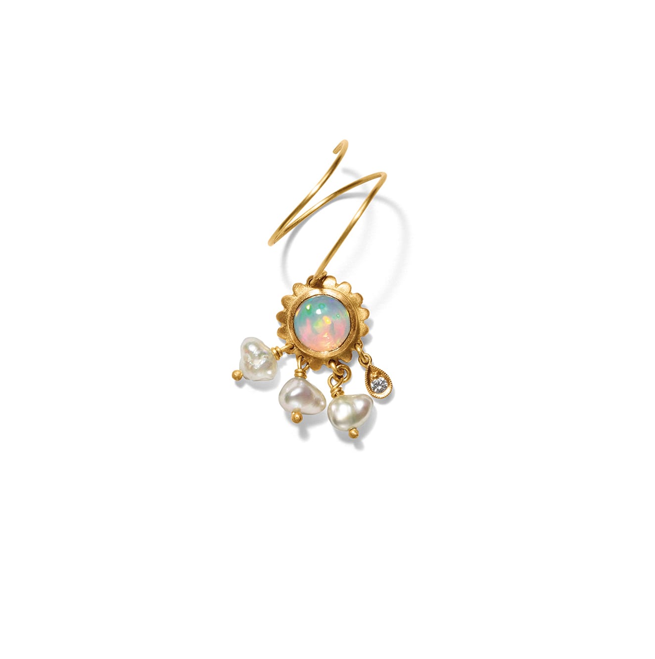 Earring<br> DREAM CATCHER opal gold diamond no. 5