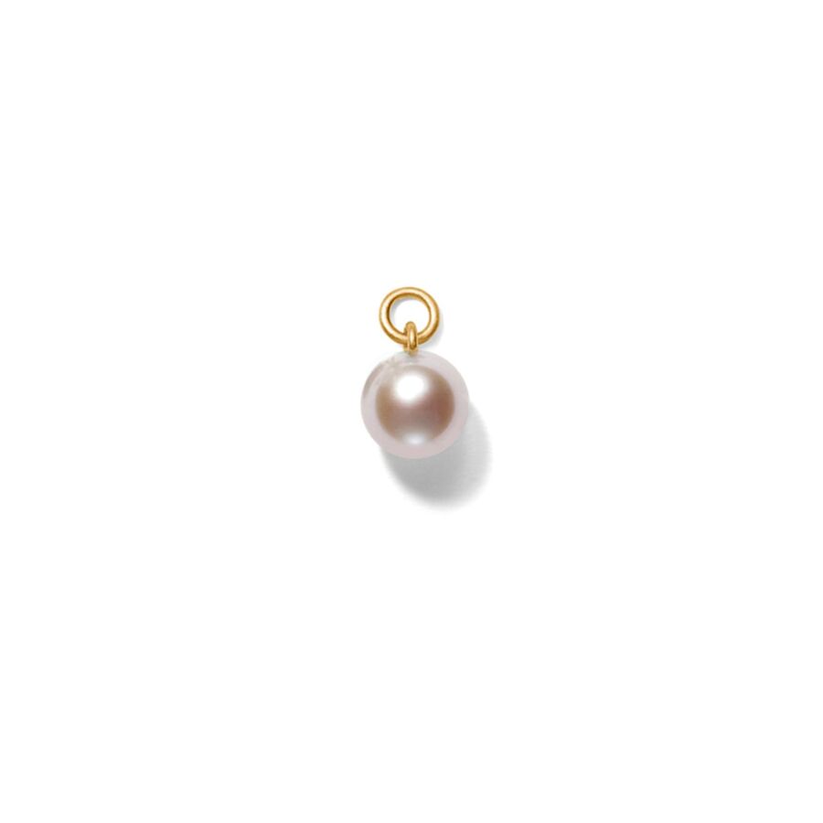 Pendant for earring<br> PEARL PINK gold (round)