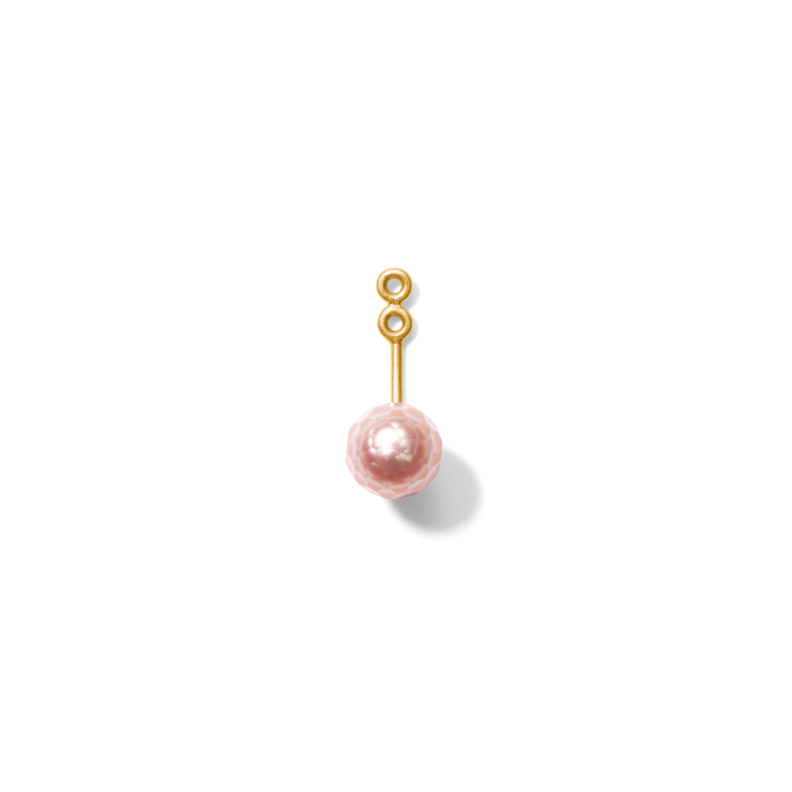 Pendant for earring<br> EPENDANT gold pink facetted pearl