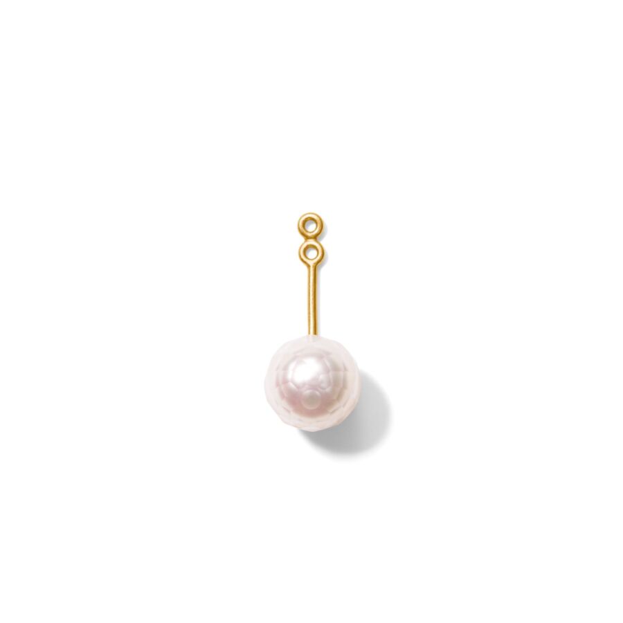 Pendant for earring<br> EPENDANT gold white facetted pearl