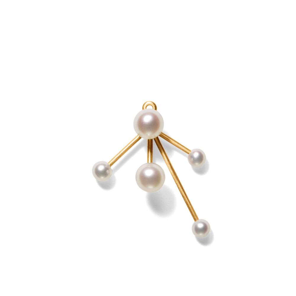 MISS EAR THREE gold white pearl with pendant MISS ERIANNE gold white pearl