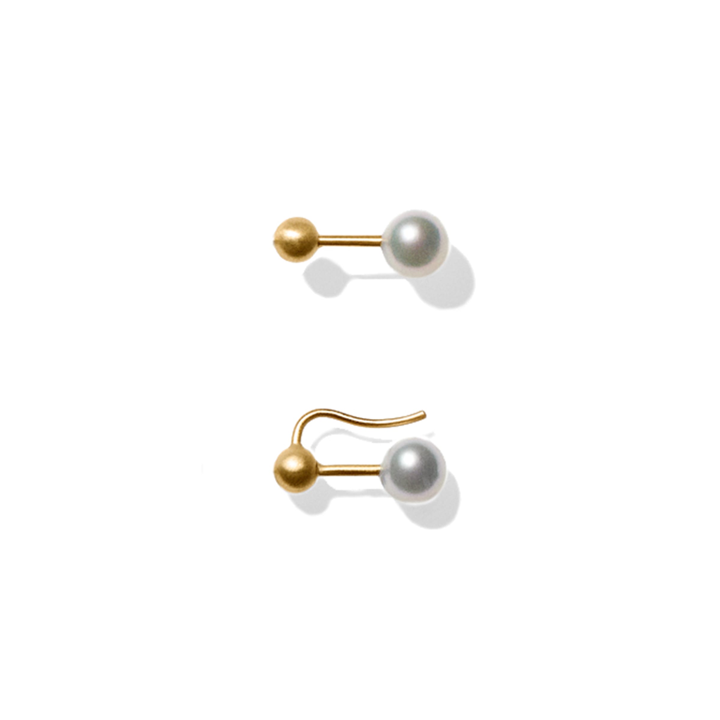 Earring ERBA gold akoya pearl • Line&Jo