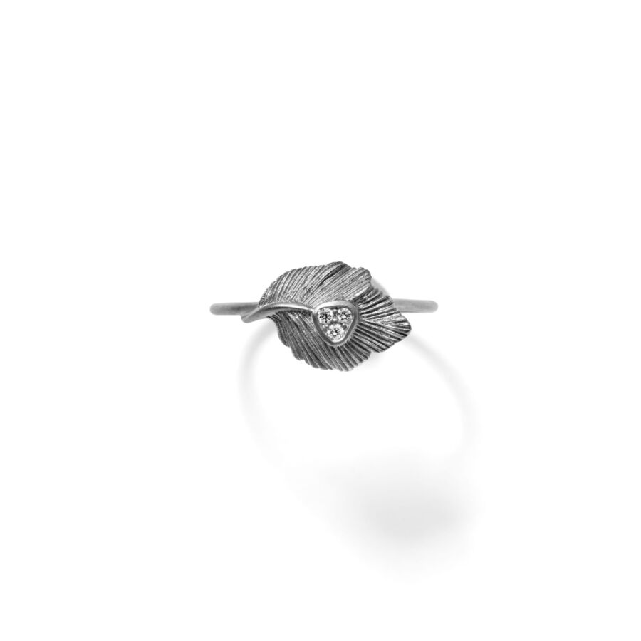 Ring<br> RAISA grey sterling silver diamond
