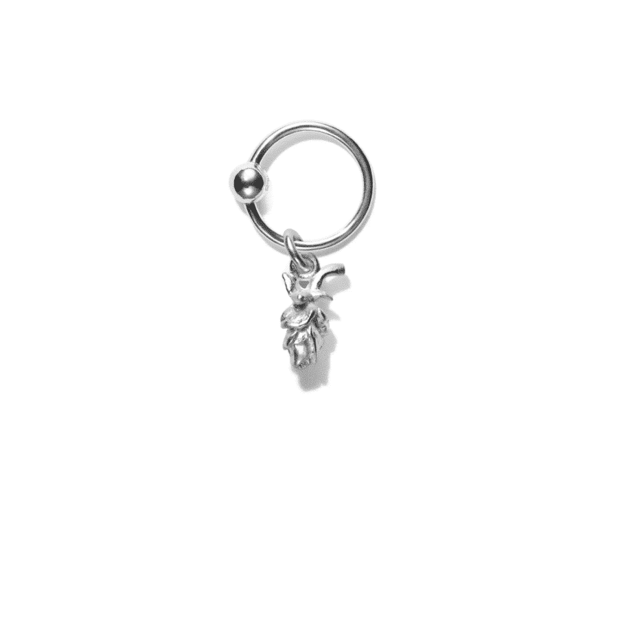 Pendant for earring<br> MINI PROSE high polished sterling silver (round)