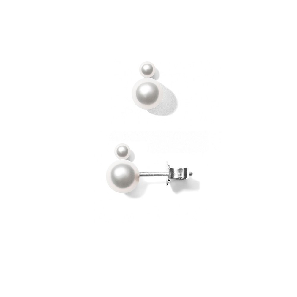 Line & Jo Miss Elisa Two in high plished sterling silver with two white pearls