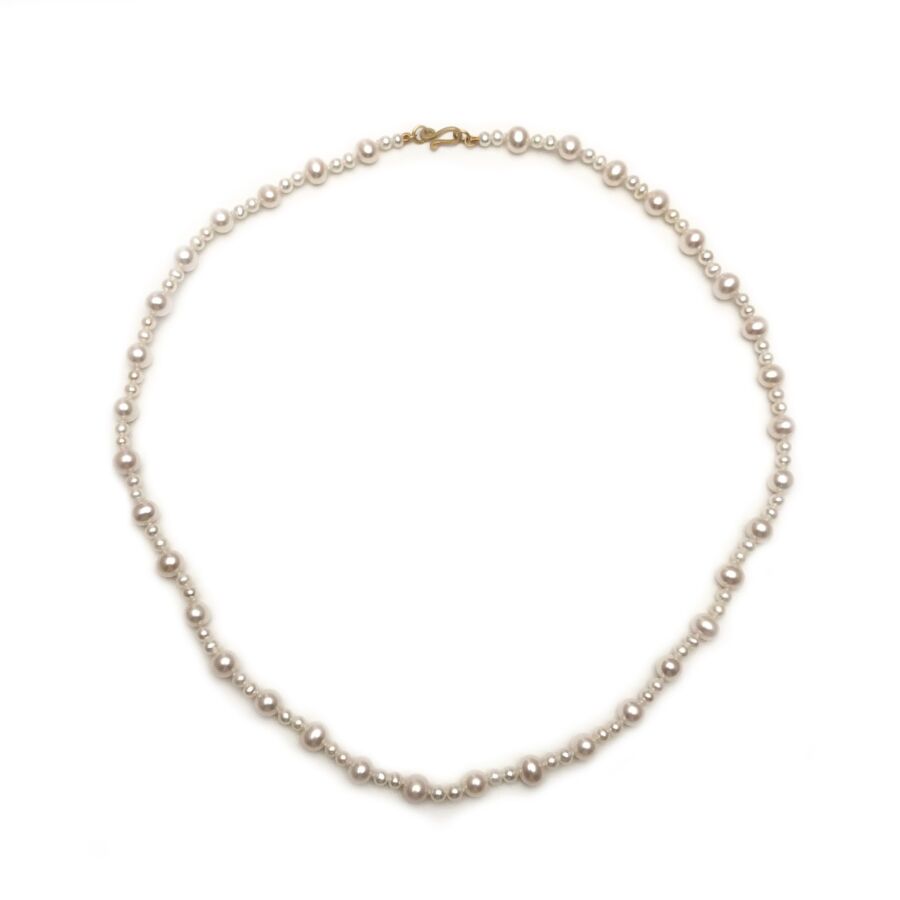 Necklace<br> NANJA gold white pearl