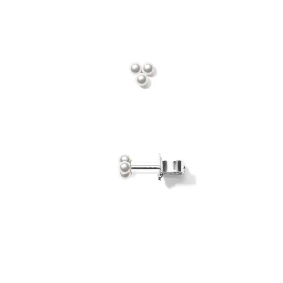 Earring<br> EPINE ONE high polished sterling silver white pearl