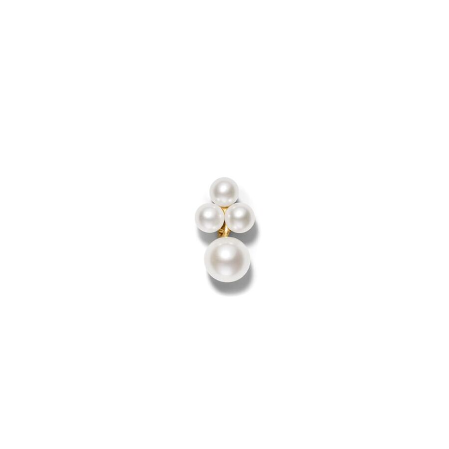 Earring<br> EBLO TWO gold white pearl
