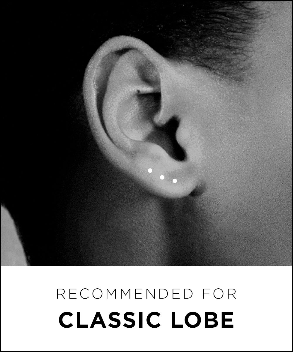 Recommended for classic lobe piercing