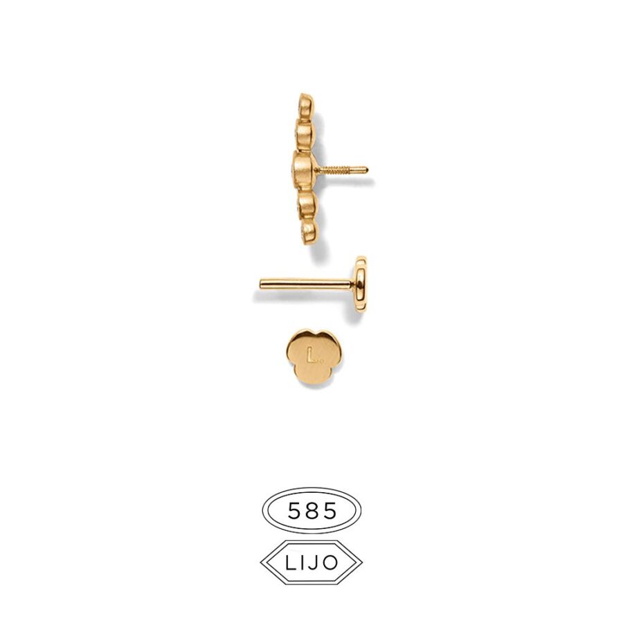 Piercing earring<br> L. EDIAMOND x5 gold diamond including STEM TWO