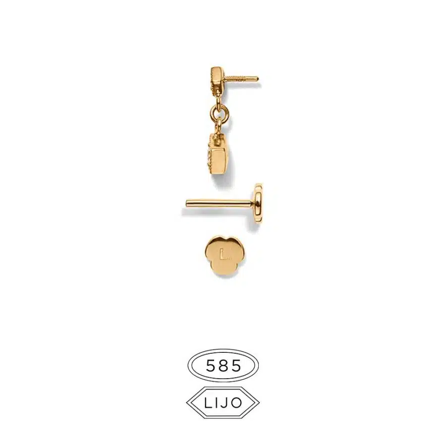 Piercing earring <br> L. ELDRIDGE 02+05 TRP gold diamond including STEM TWO