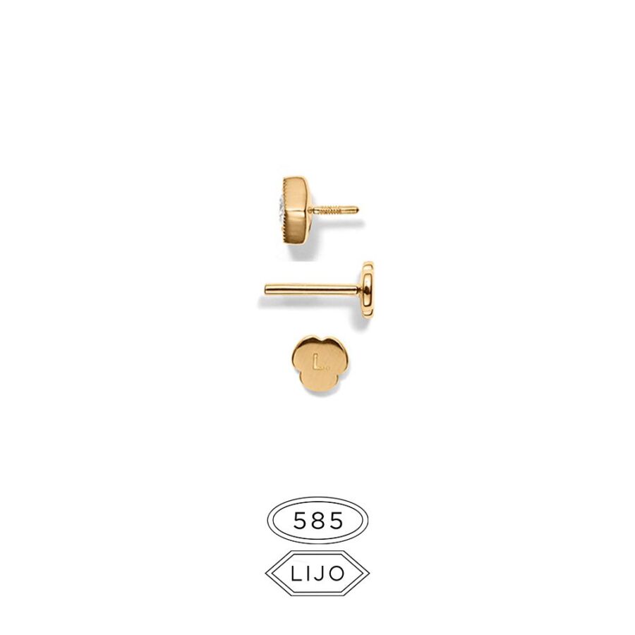 Piercing earring<br> L. ELDRIDGE 10 gold diamond including STEM TWO