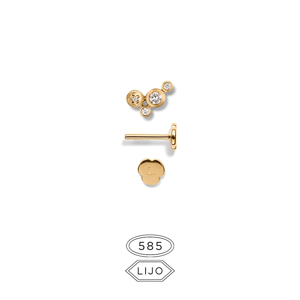 Line&Jo L. ENINO GOLD DIAMOND in solid gold with true diamonds