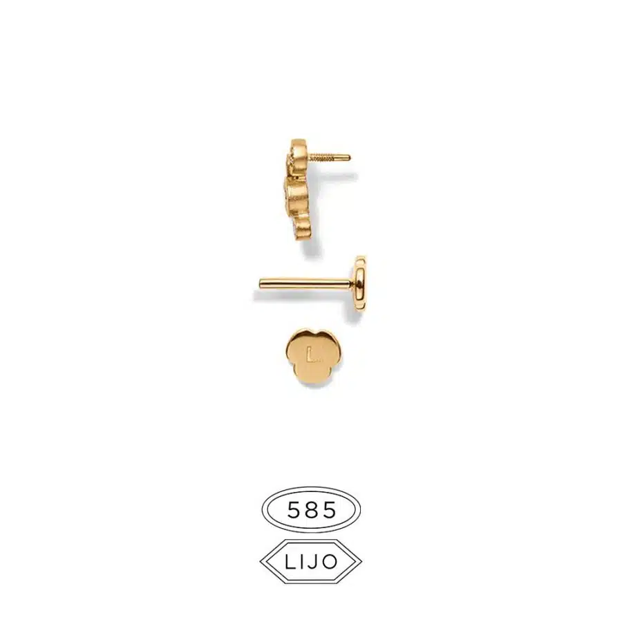 Piercing earring<br> L. ENINO gold diamond including STEM TWO