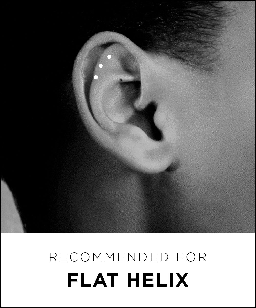 Recommended for flat helix piercing