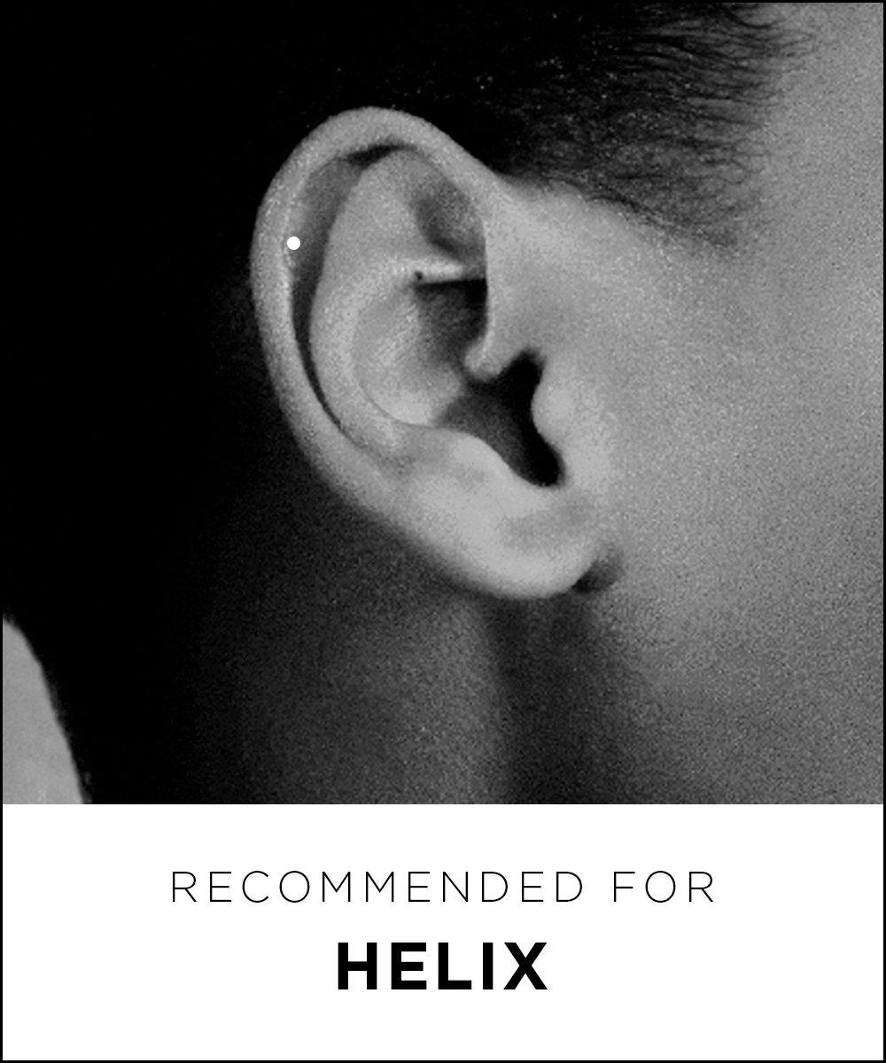 Recommended for helix piercings