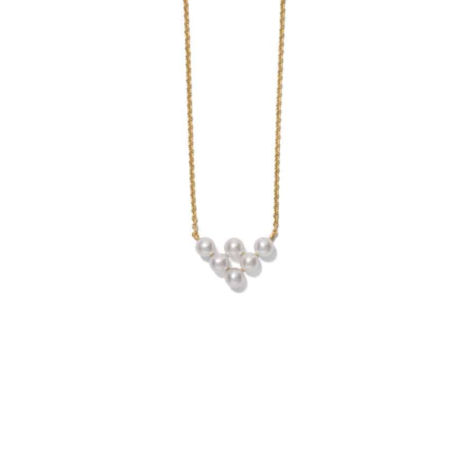 Necklace<br> NETRIO gold white pearl