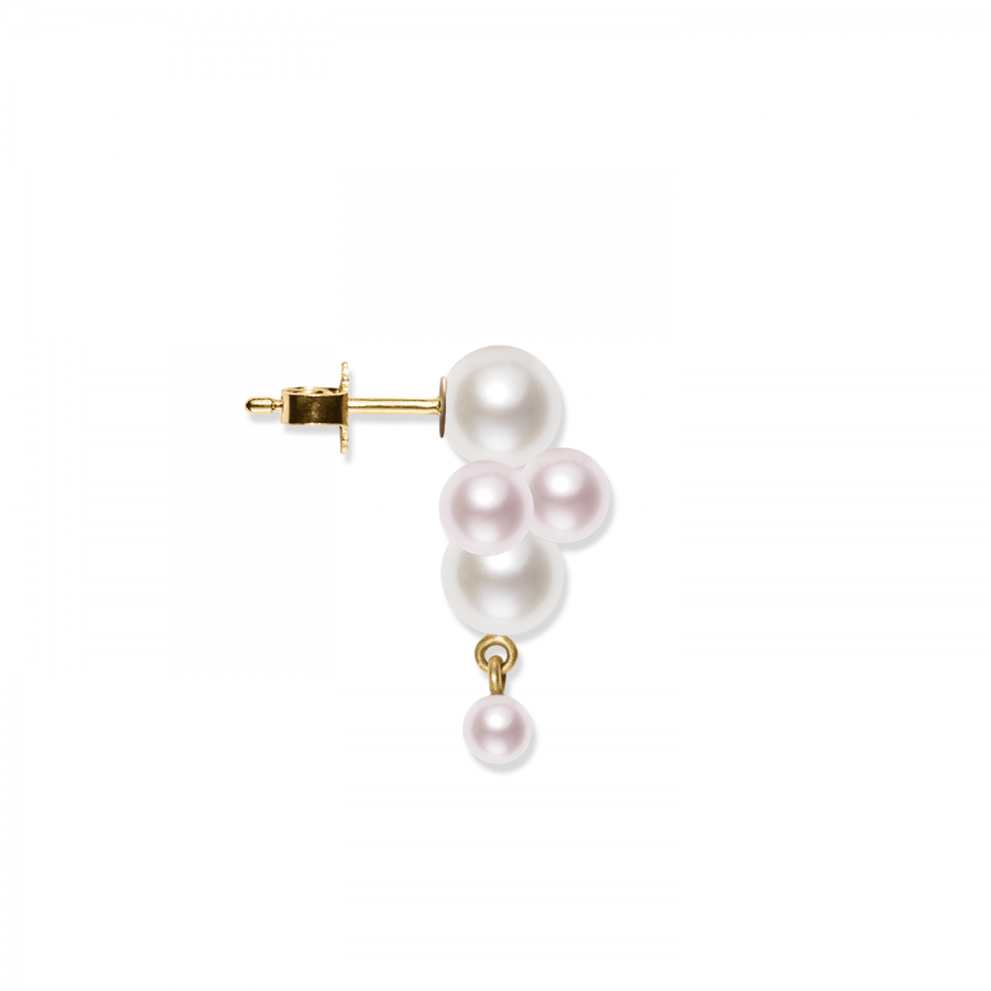 Earring<br> ECELIA gold pink/white pearl