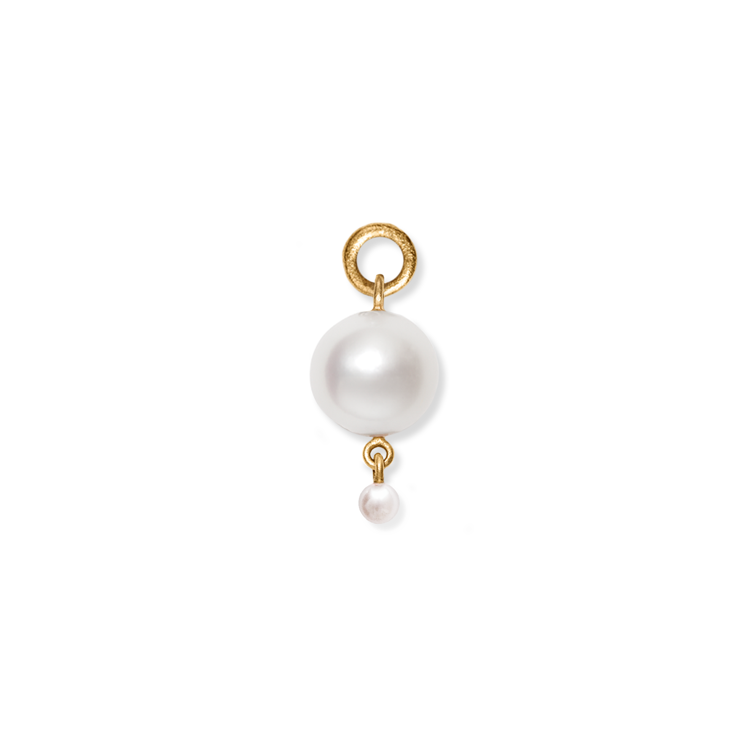 Pendant PENDANT 3 PEARL gold white pearl (round large eyelet) • Line&Jo