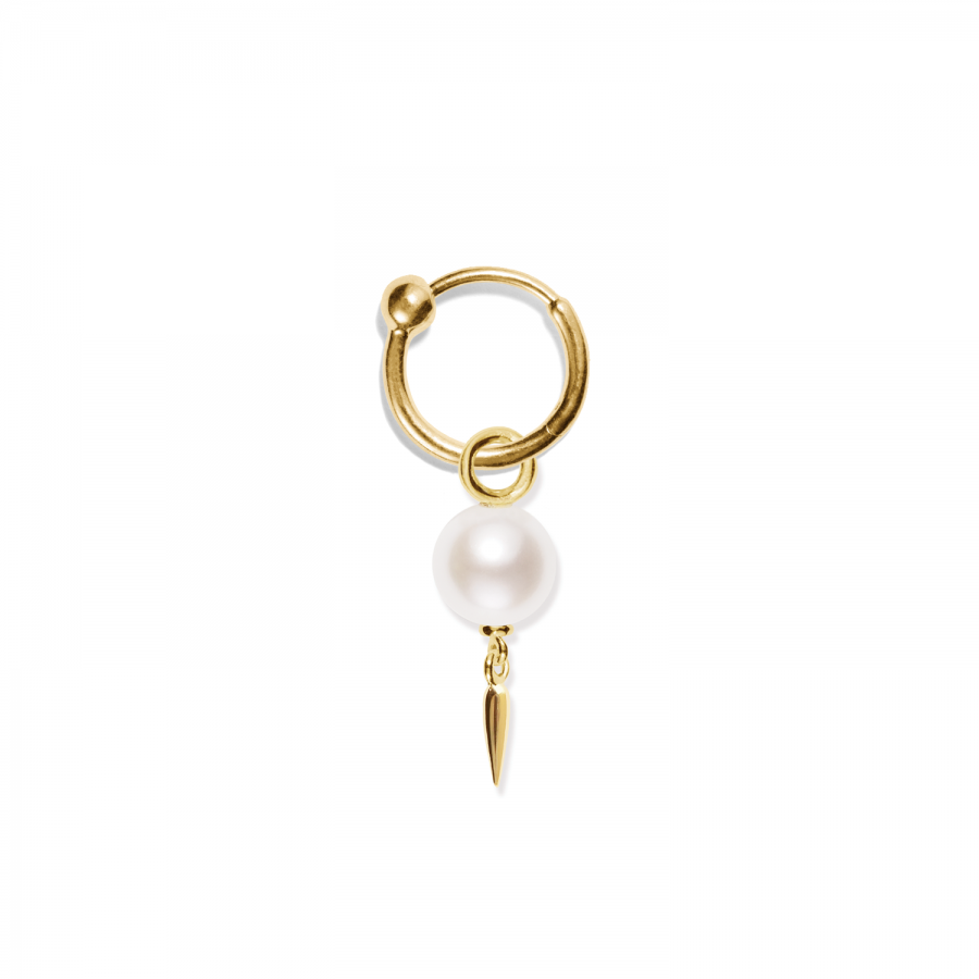 Pendant<br> PENDUL ONE PEARL DANGLY high polished gold (round large eyelet)
