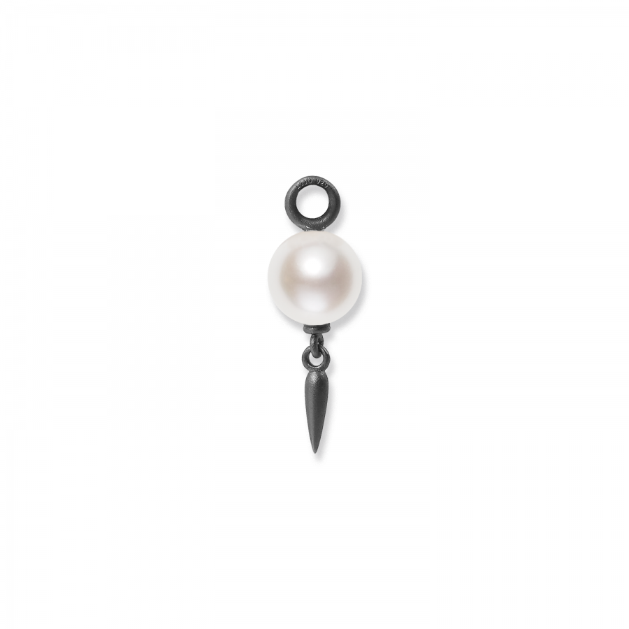 Pendant<br> PENDUL ONE PEARL DANGLY grey (round large eyelet)