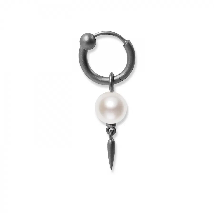 Pendant<br> PENDUL ONE PEARL DANGLY grey (round large eyelet)