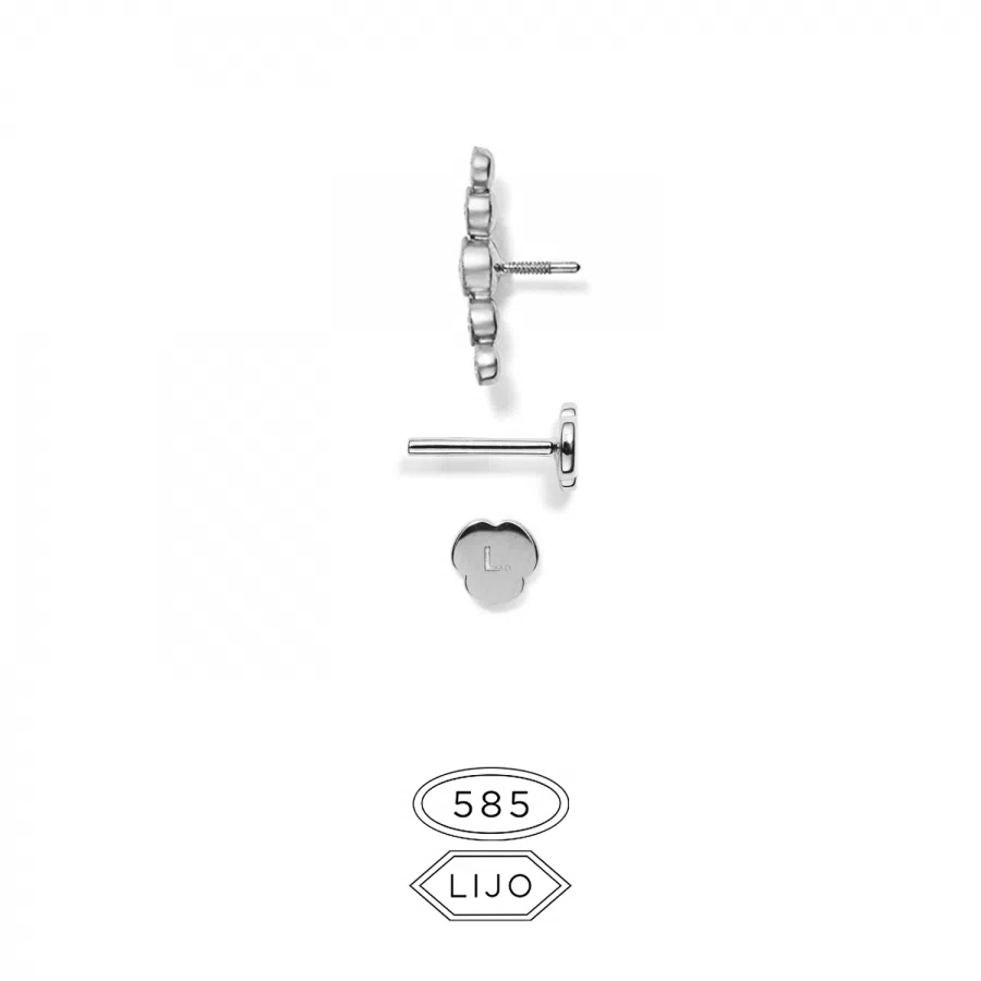Piercing earring<br> L. EDIAMOND x5 white gold diamond including STEM TWO
