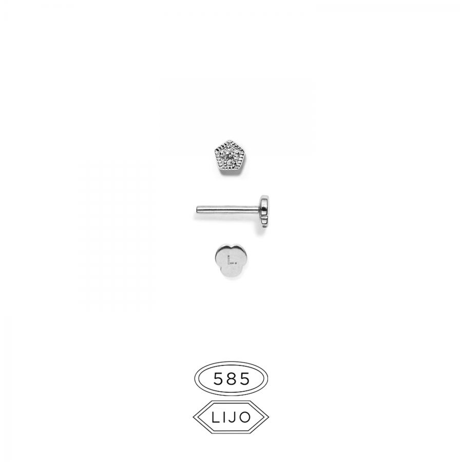 Piercing earring<br> L. ELDRIDGE 02 white gold diamond including STEM ONE