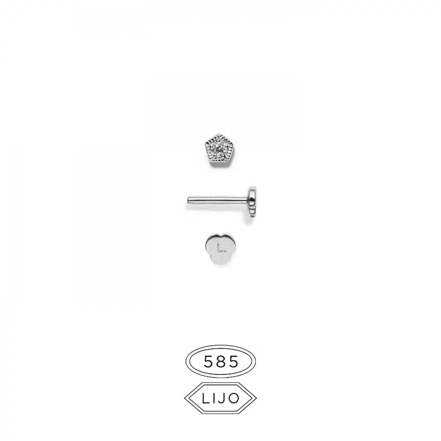 Piercing earring<br> L. ELDRIDGE 02 white gold diamond including STEM ONE
