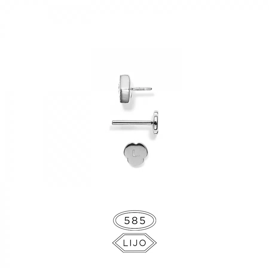 Piercing earring<br> L. ELDRIDGE 10 white gold diamond including STEM TWO