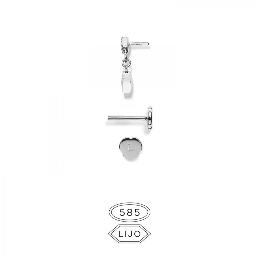 Piercing earring<br> L. ELDRIDGE 02+05 TRP white gold diamond including STEM TWO